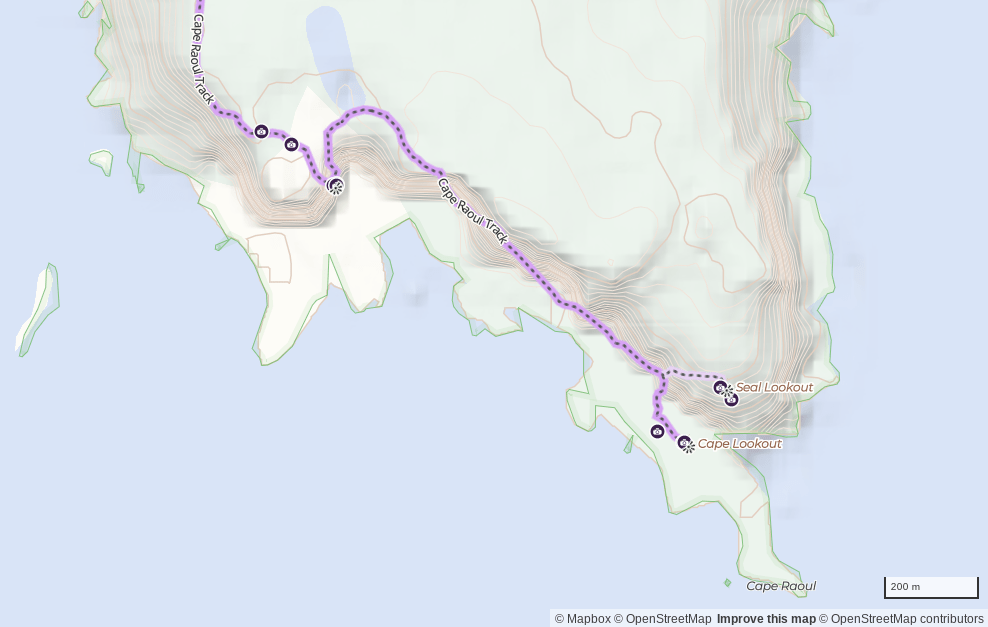 Cape Raoul Track map misalignment of walk geometry and terrain model
